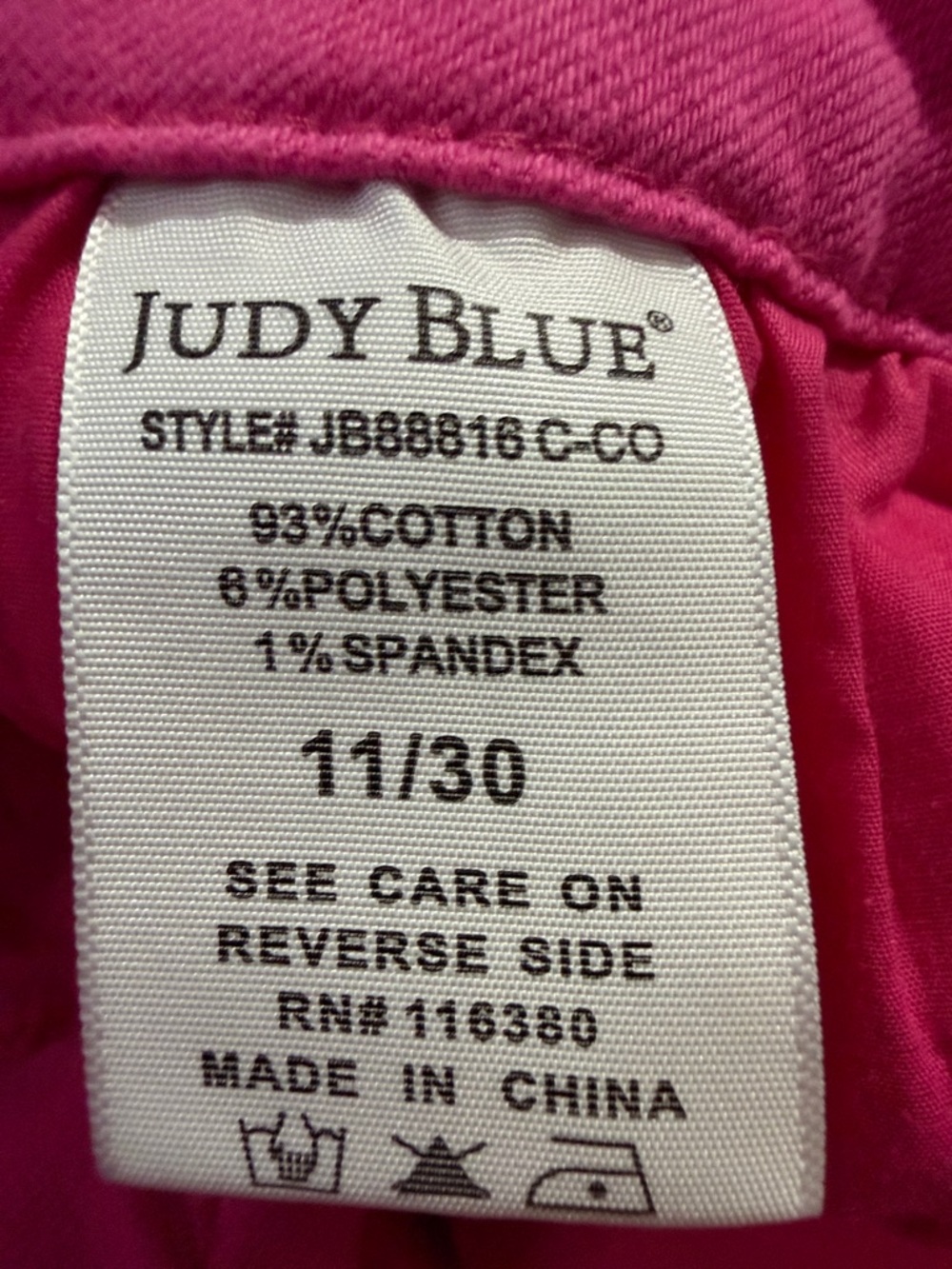 Judy Blue Hot Pink Wide Leg Jeans - Picture 6 of 7